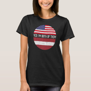 Half American Half Latvian Usa Flag Family Heritag T-Shirt