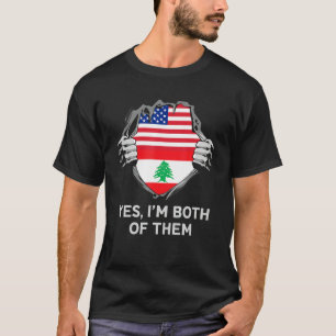 Half American Half Lebanese USA Lebanon Flag Mens T-Shirt