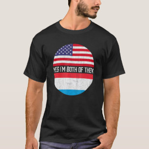 Half American Half Luxembourg Root Usa Flag Family T-Shirt