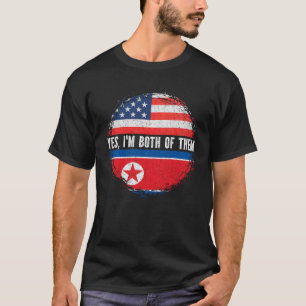 Half American Half North Korean USA Flag T-Shirt