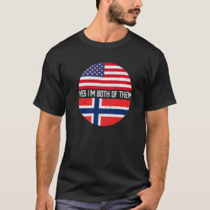 Half American Half Norwegian Usa Flag Family Herit T-Shirt