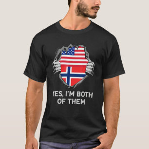 Half American Half Norwegian USA Norway Flag Mens  T-Shirt
