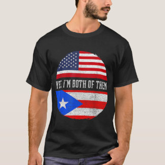 Half American Half Puerto Rican USA Flag Puerto Ri T-Shirt