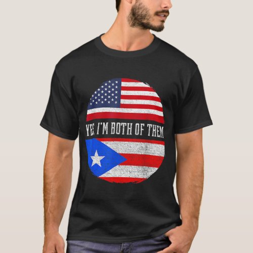 Half American Half Puerto Rican USA Flag Puerto Ri T_Shirt