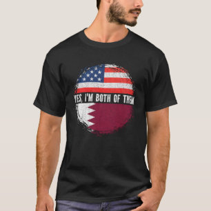 Half American Half Qatari USA Flag Qatar Heritage T-Shirt