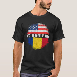 Half American Half Romanian USA Flag Romania T-Shirt