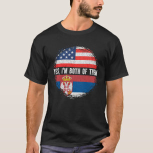 Half American Half Serbian USA Flag Serbia T-Shirt