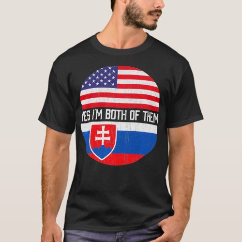 Half American Half Slovak USA Flag Family Heritage T_Shirt