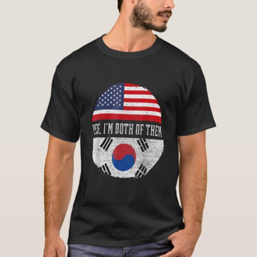 Half American Half South Korean USA Flag South Kor T_Shirt