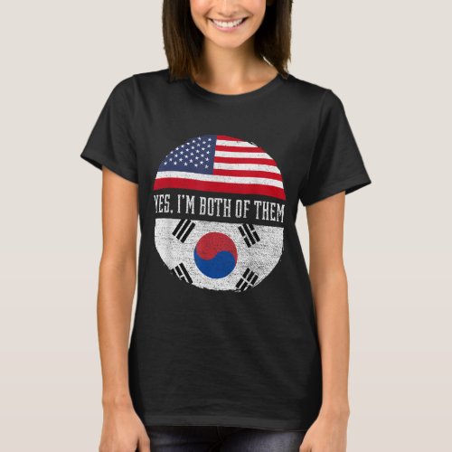 Half American Half South Korean USA Flag South Kor T_Shirt