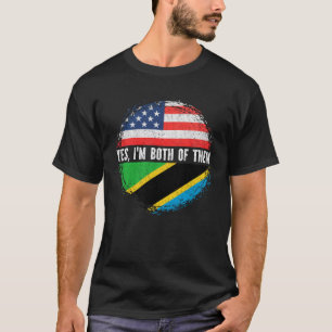 Half American Half Tanzanian USA Flag Tanzania T-Shirt