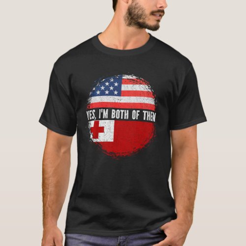 Half American Half Tongan USA Flag Tonga Heritage T_Shirt