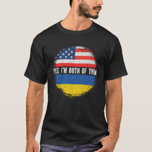 Half American Half Ukrainian USA Flag Ukraine T-Shirt