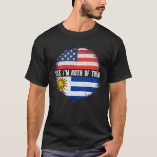 Half American Half Uruguayan USA Flag Uruguay T-Shirt