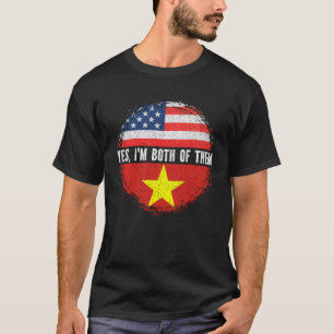 Half American Half Vietnamese USA Flag Vietnam T-Shirt