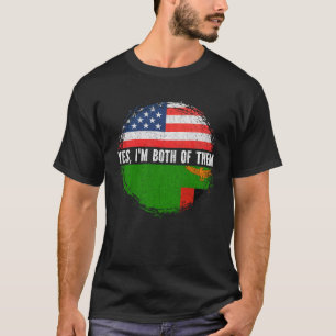 Half American Half Zambian USA Flag Zambia T-Shirt