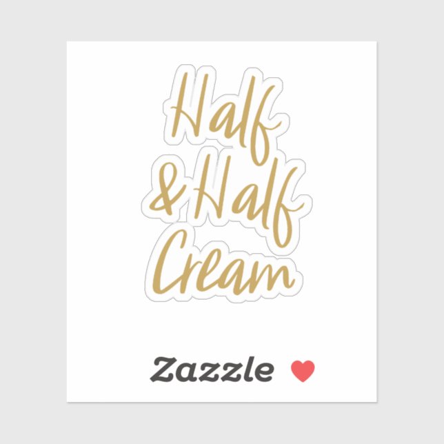 Half and Half Cream Storage Sticker (Sheet)