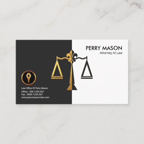 Half And Half Justice Scales White Black Elegance Business Card