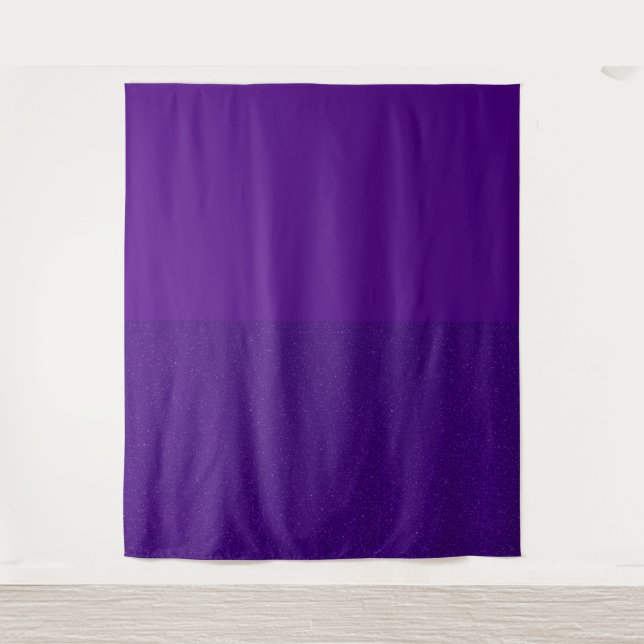 Half-and-Half Purple Matte & Glitter Tapestry (Front)