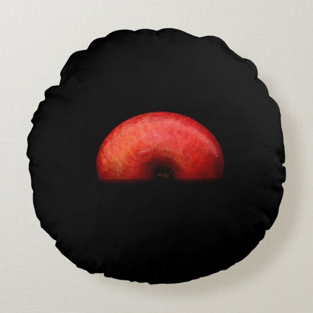 Half Apple Portrait - So Cool Round Pillow (Front)