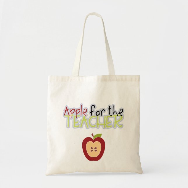 Half Apple Teacher's Tote Bag (Front)