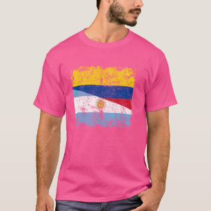Half Argentinian Colombian Flag Argentina Colombi T-Shirt