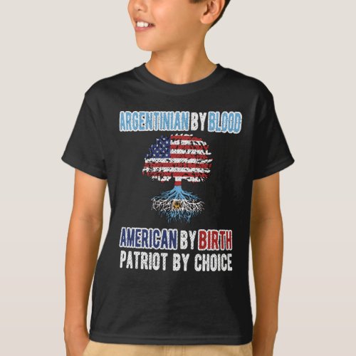 Half Argentinian Half American Flag Argentina USA T_Shirt