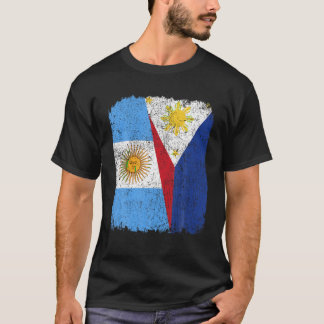 Half Argentinian Half Filipino Flag Heritage Pride T-Shirt