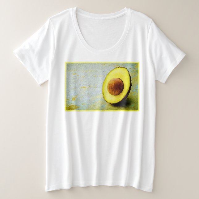 "Half Avocado" Cute Photo. Buy Now Plus Size T-Shirt (Design Front)