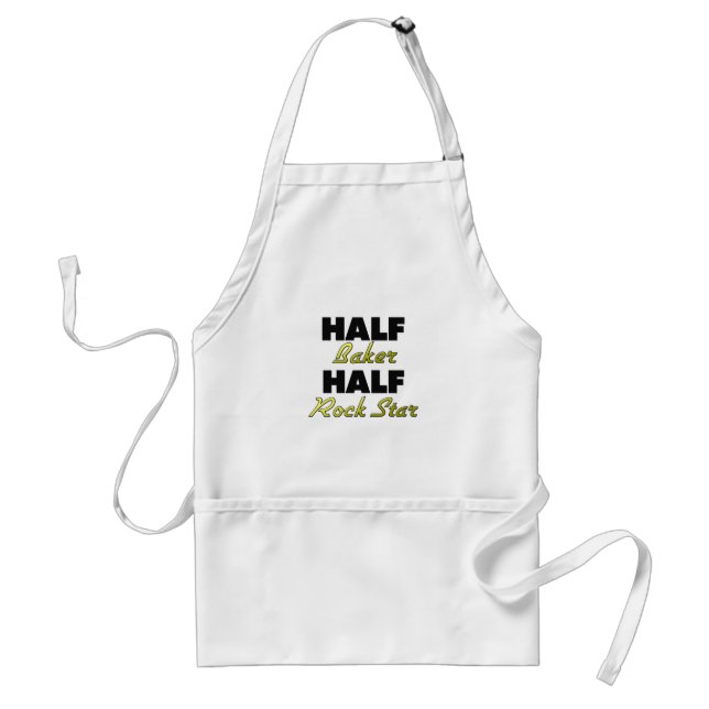 Half Baker Half Rock Star Adult Apron (Front)