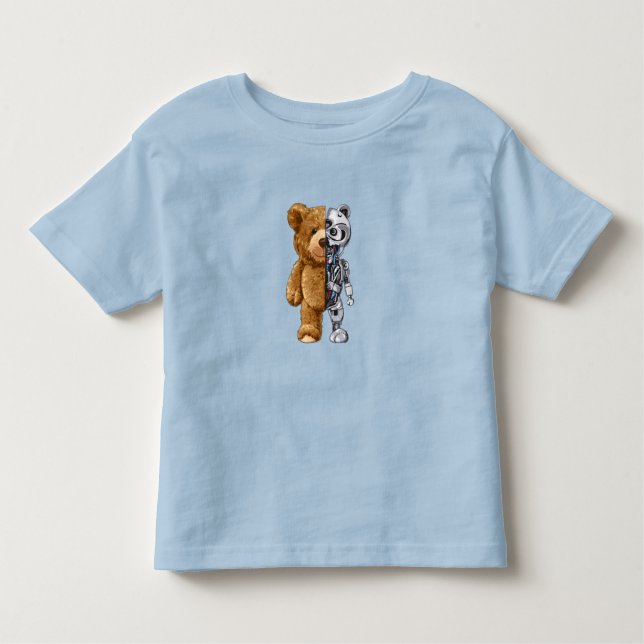 Half Bear Half Robot Toddler T-shirt (Front)