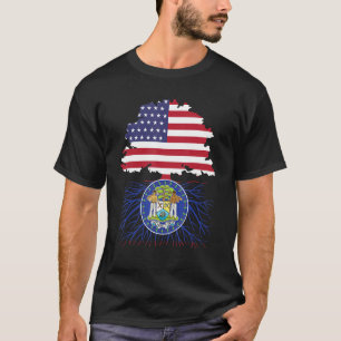 Half Belize American Flag Pride Belizean Roots T-Shirt