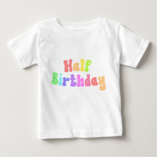 Half Birthday 1/2 Birthday Milestone Retro 70's Baby T-Shirt