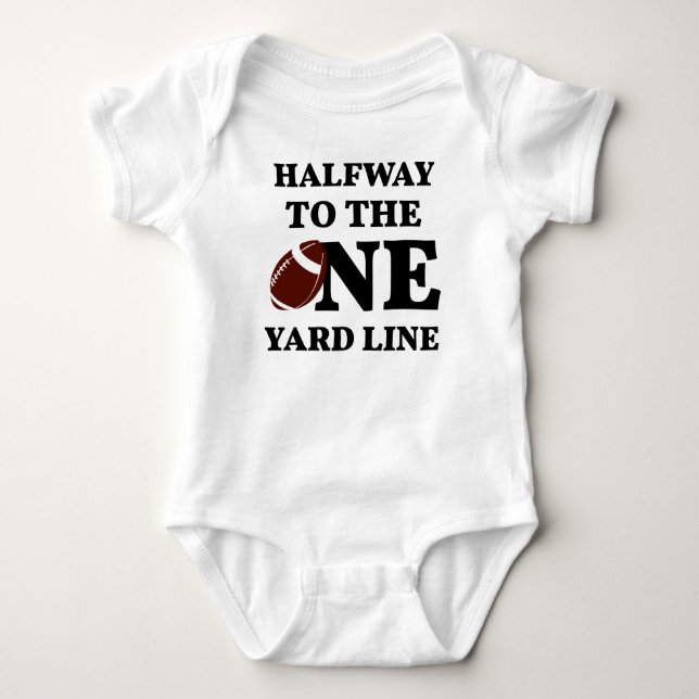  Half Birthday 6 Month, Football Birthday Baby Bodysuit (Front)
