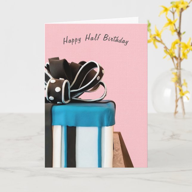 Half Birthday Cake Card (Yellow Flower)