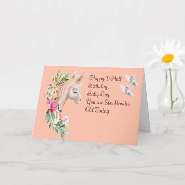 Half Birthday Card for 6 Month Old Baby Boy | Zazzle half-birthday-card-for-6-month-old-baby-boy-zazzle