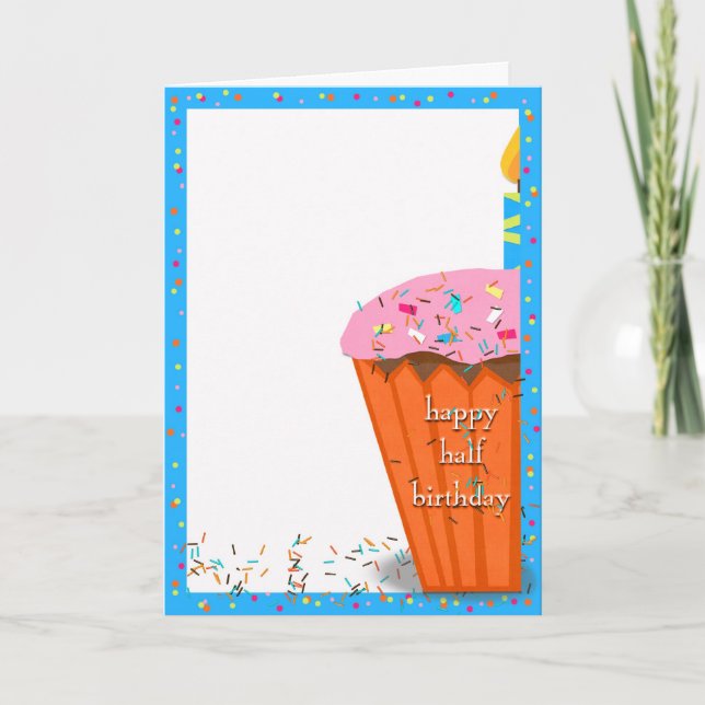 Half Birthday cupcake Card (Front)