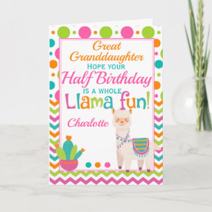 Half Birthday Cute Llama 6 Month Card