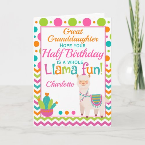 Half Birthday Cute Llama 6 Month