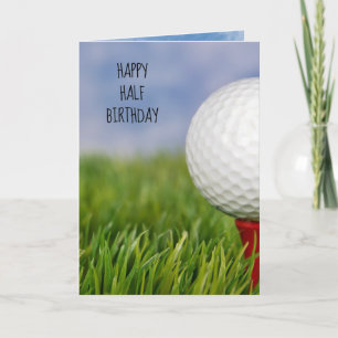 Half Birthday golf ball Card