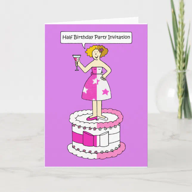 Half Birthday Party Invitation | Zazzle