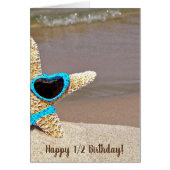 Half Birthday-starfish with sunglasses (Front)