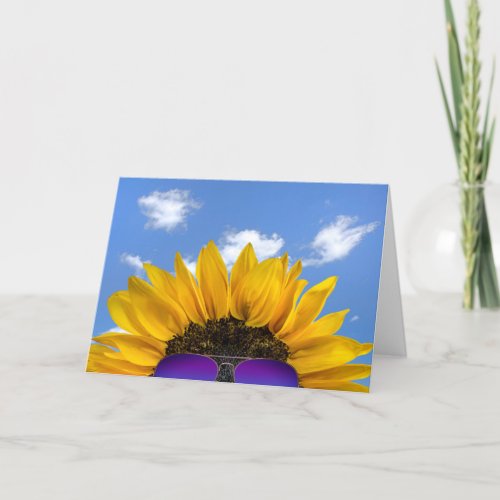 Half Birthday Sunflower and Sunglasses Card