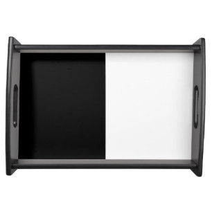 Half Black And Half White Middle Customize This Serving Tray