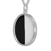 Half Black And Half White Middle Customize This Sterling Silver Necklace (Front Right)