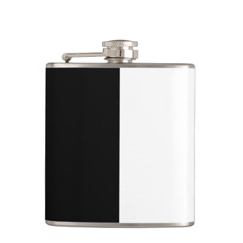 Half Black And Half White Stripes Hip Flask