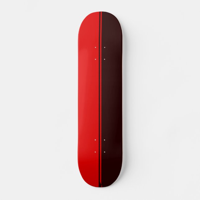 Half black and Red Simple Skate Deck (Front)