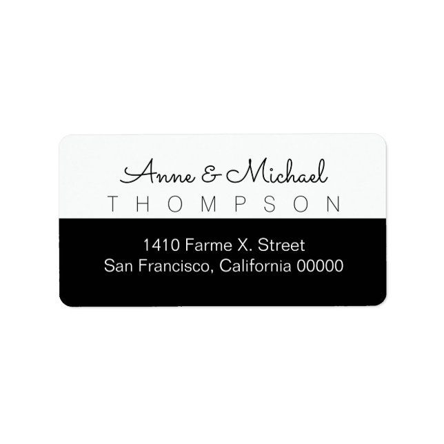 half black half white label with couple names (Front)