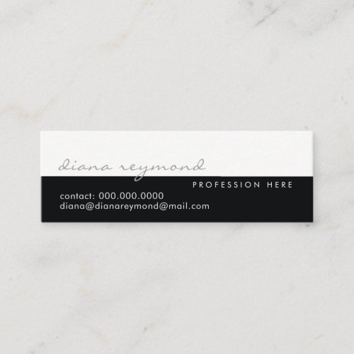 half_black half_white modern professional elegant mini business card
