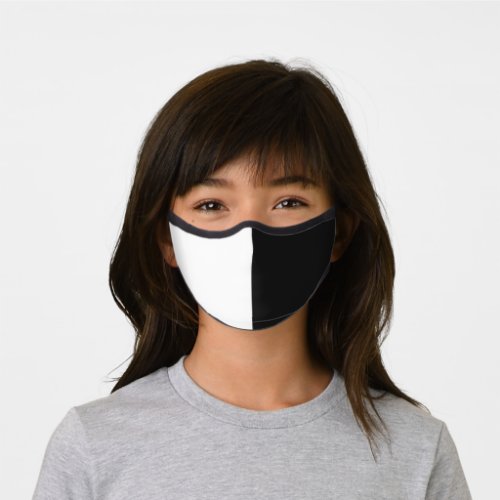 Half black white premium face mask